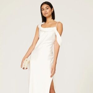 Fame & Partners - White Francois Drape Gown (Women's Size 4 - 5'9)